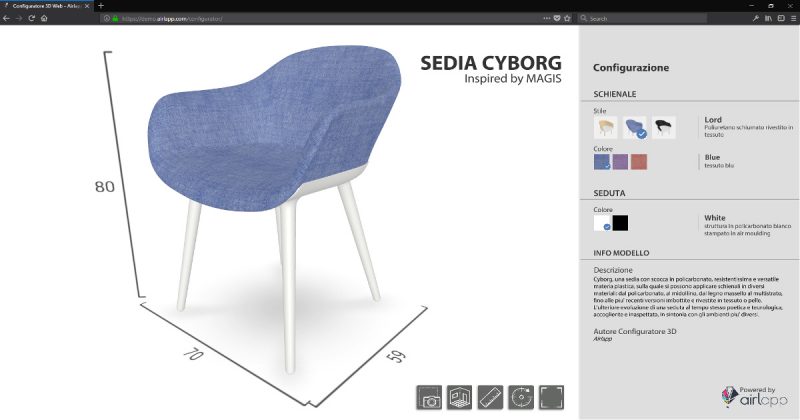 Product 3D web configurator - Airlapp